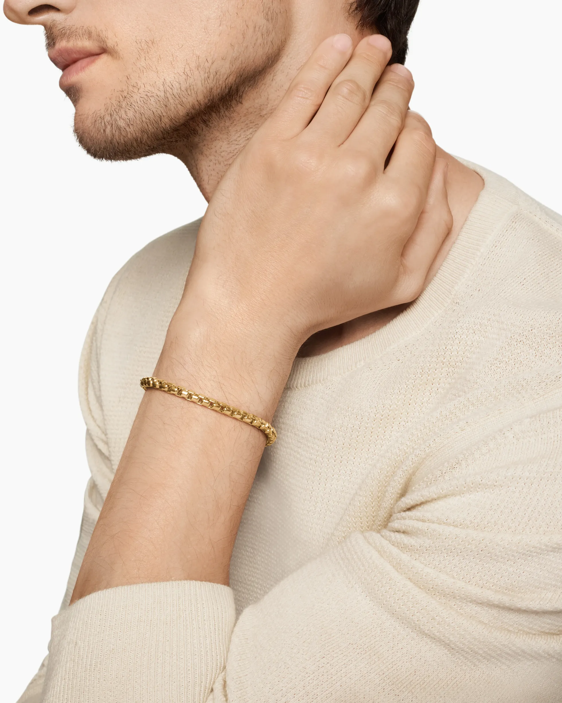 Box Chain Bracelet 18K Yellow Gold, 5mm