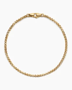 Box Chain Bracelet 18K Yellow Gold, 2.7mm