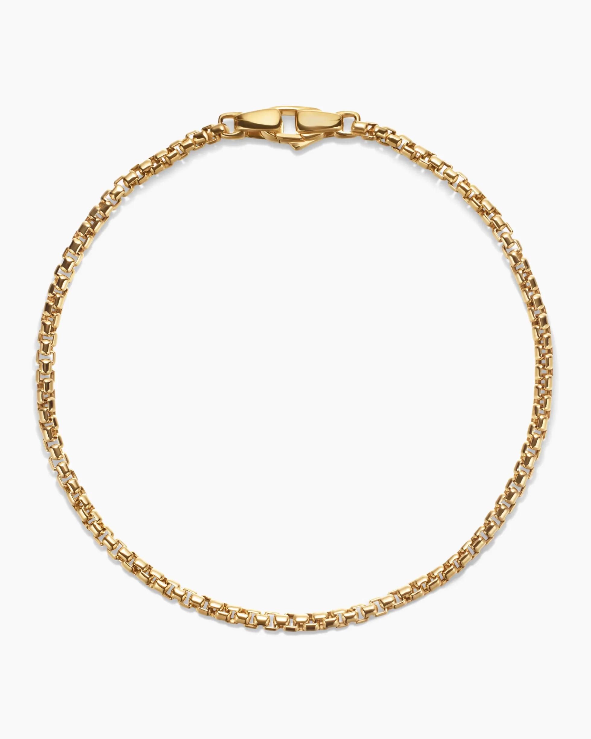 Box Chain Bracelet 18K Yellow Gold, 2.7mm