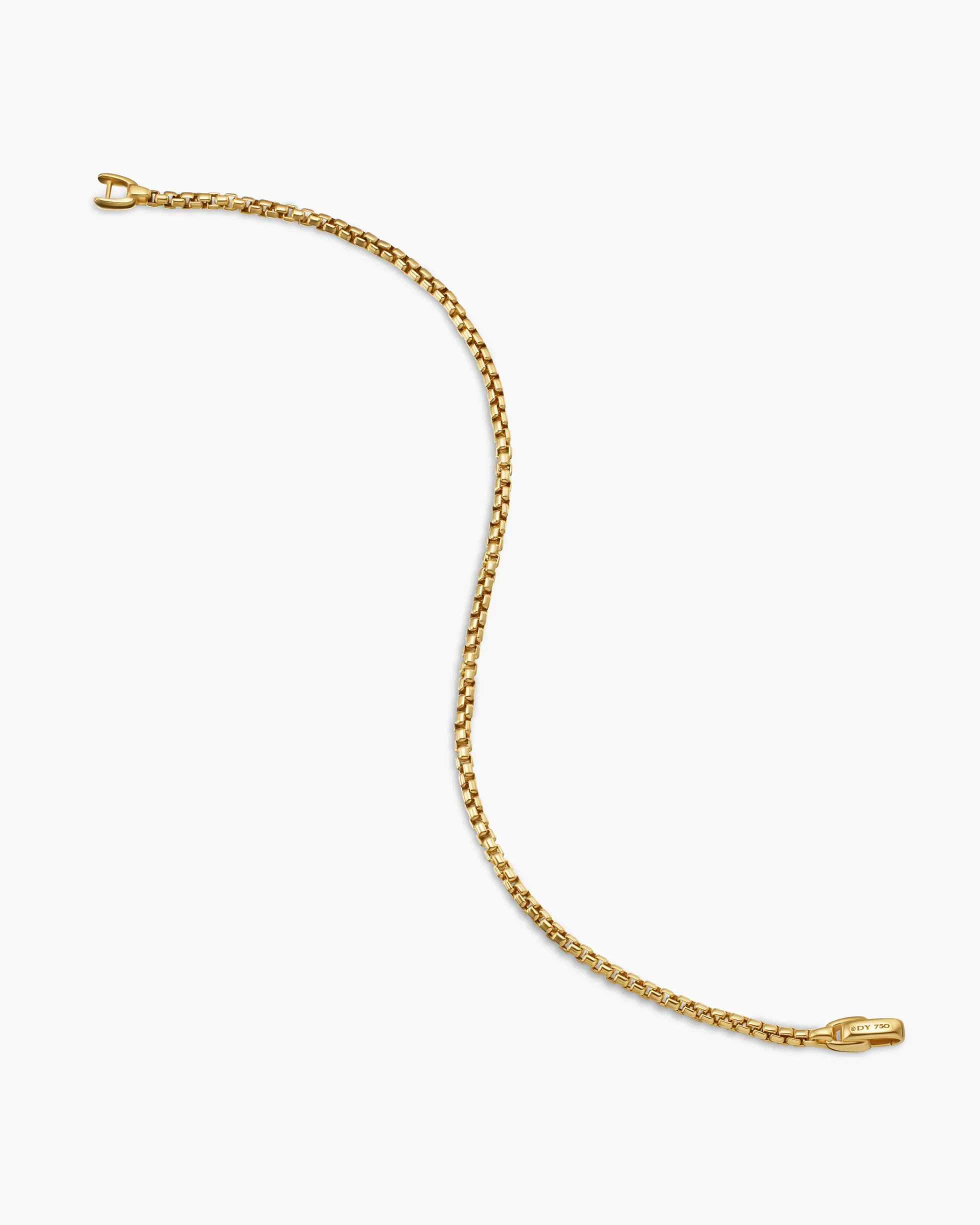 Box Chain Bracelet 18K Yellow Gold, 2.7mm
