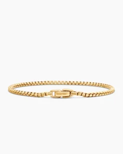 Box Chain Bracelet 18K Yellow Gold, 2.7mm