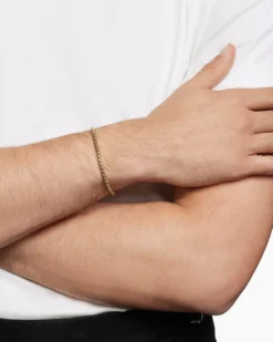 Box Chain Bracelet 18K Yellow Gold, 3.4mm