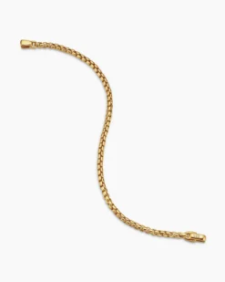 Box Chain Bracelet 18K Yellow Gold, 3.4mm