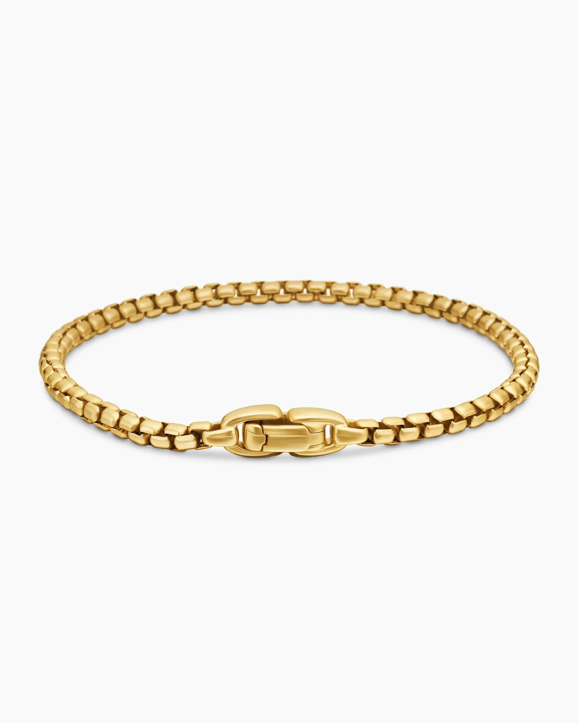 Box Chain Bracelet 18K Yellow Gold, 3.4mm