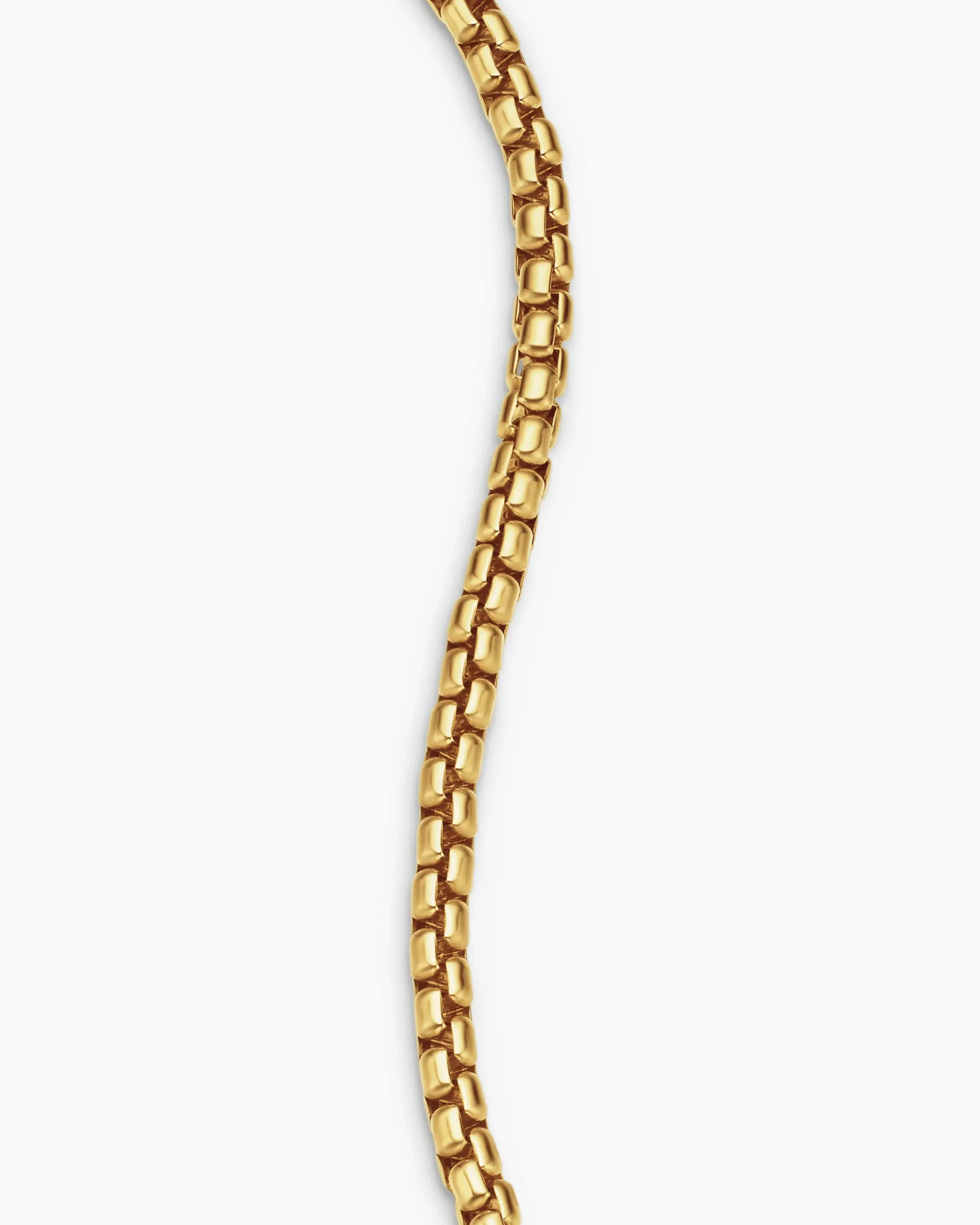 Box Chain Bracelet 18K Yellow Gold, 3.4mm