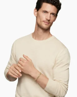 Box Chain Bracelet 18K Yellow Gold with Pavé Diamonds, 7.3mm