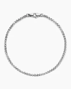 Box Chain Bracelet Platinum, 2.7mm