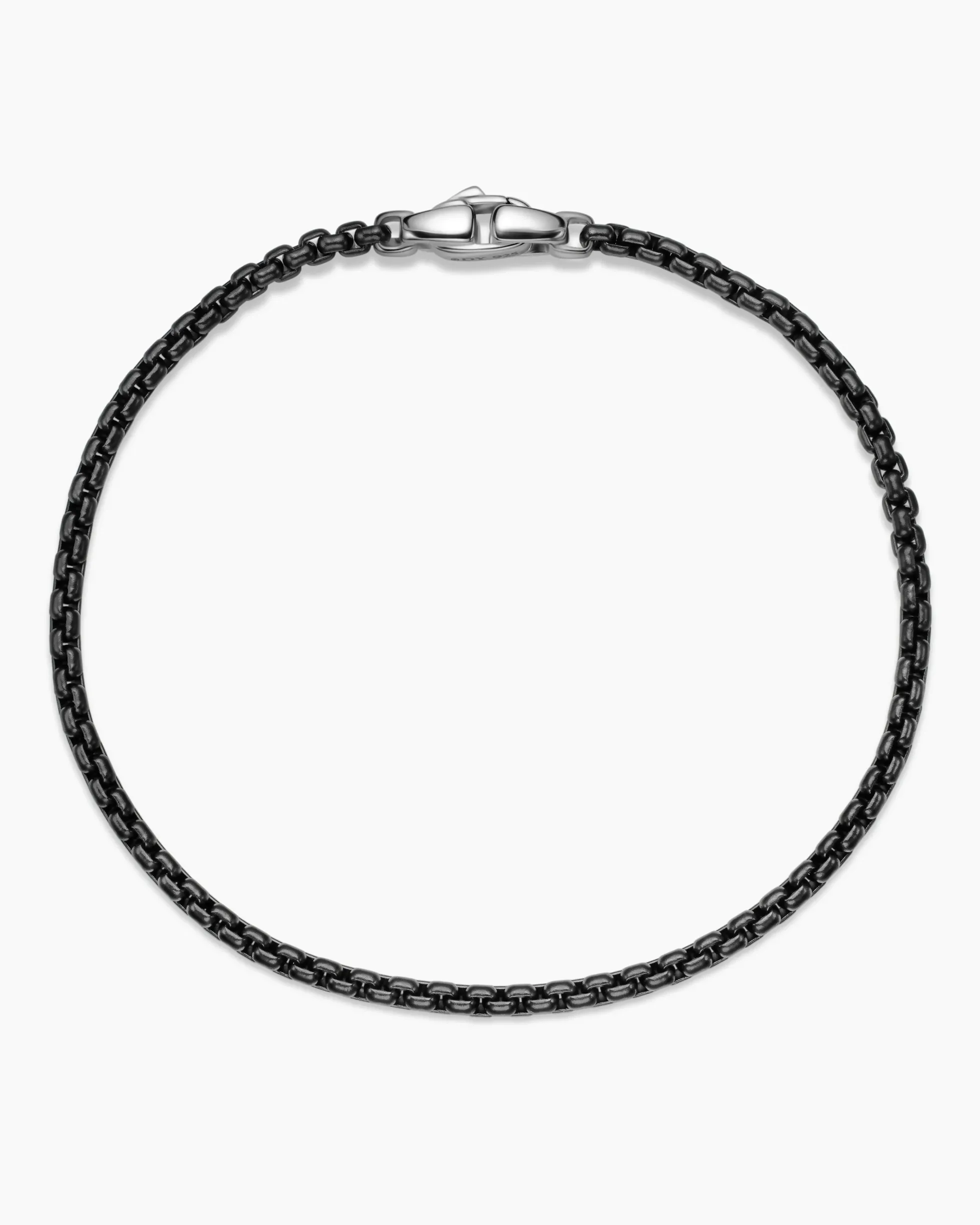 Box Chain Bracelet Stainless Steel and Sterling Silver, 2.7mm