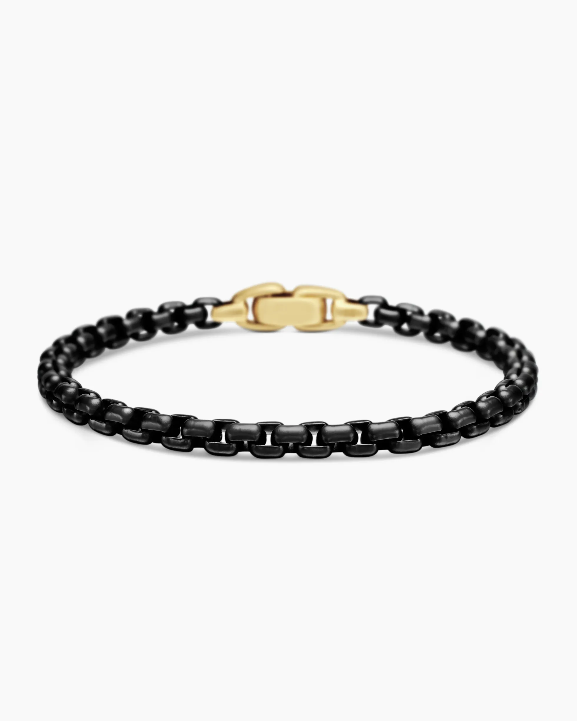Box Chain Bracelet Stainless Steel with 14K Yellow Gold, 5mm