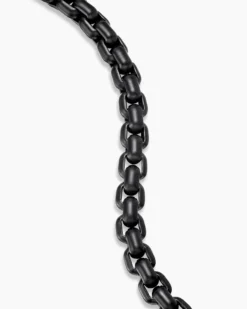 Box Chain Bracelet Stainless Steel and Sterling Silver, 7.3mm