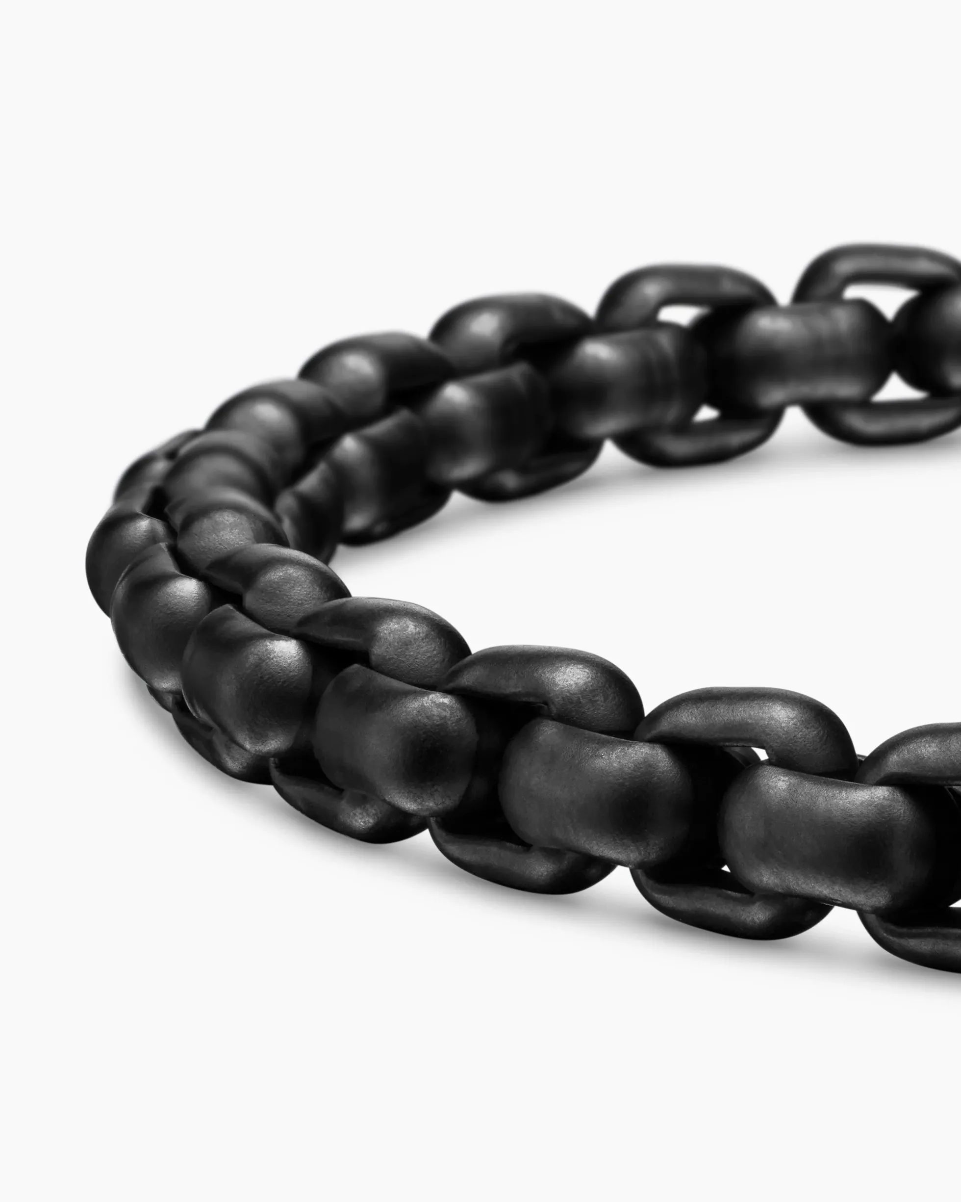 Box Chain Bracelet Stainless Steel and Sterling Silver, 7.3mm