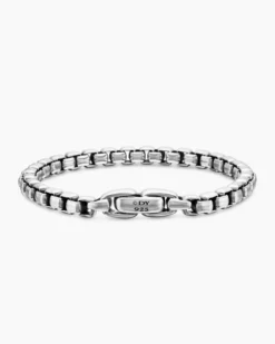 Box Chain Bracelet Sterling Silver, 5mm