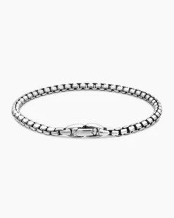 Box Chain Bracelet Sterling Silver, 3.6mm