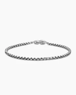 Box Chain Bracelet Sterling Silver, 2.7mm