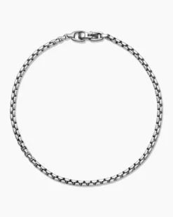 Box Chain Bracelet Sterling Silver, 2.7mm