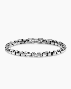 Box Chain Bracelet Sterling Silver, 7.3mm
