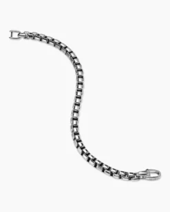 Box Chain Bracelet Sterling Silver, 7.3mm