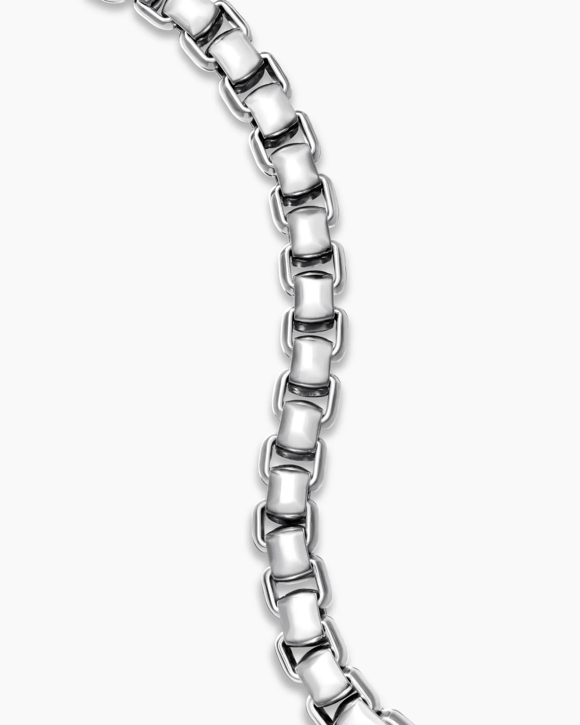 Box Chain Bracelet Sterling Silver, 7.3mm