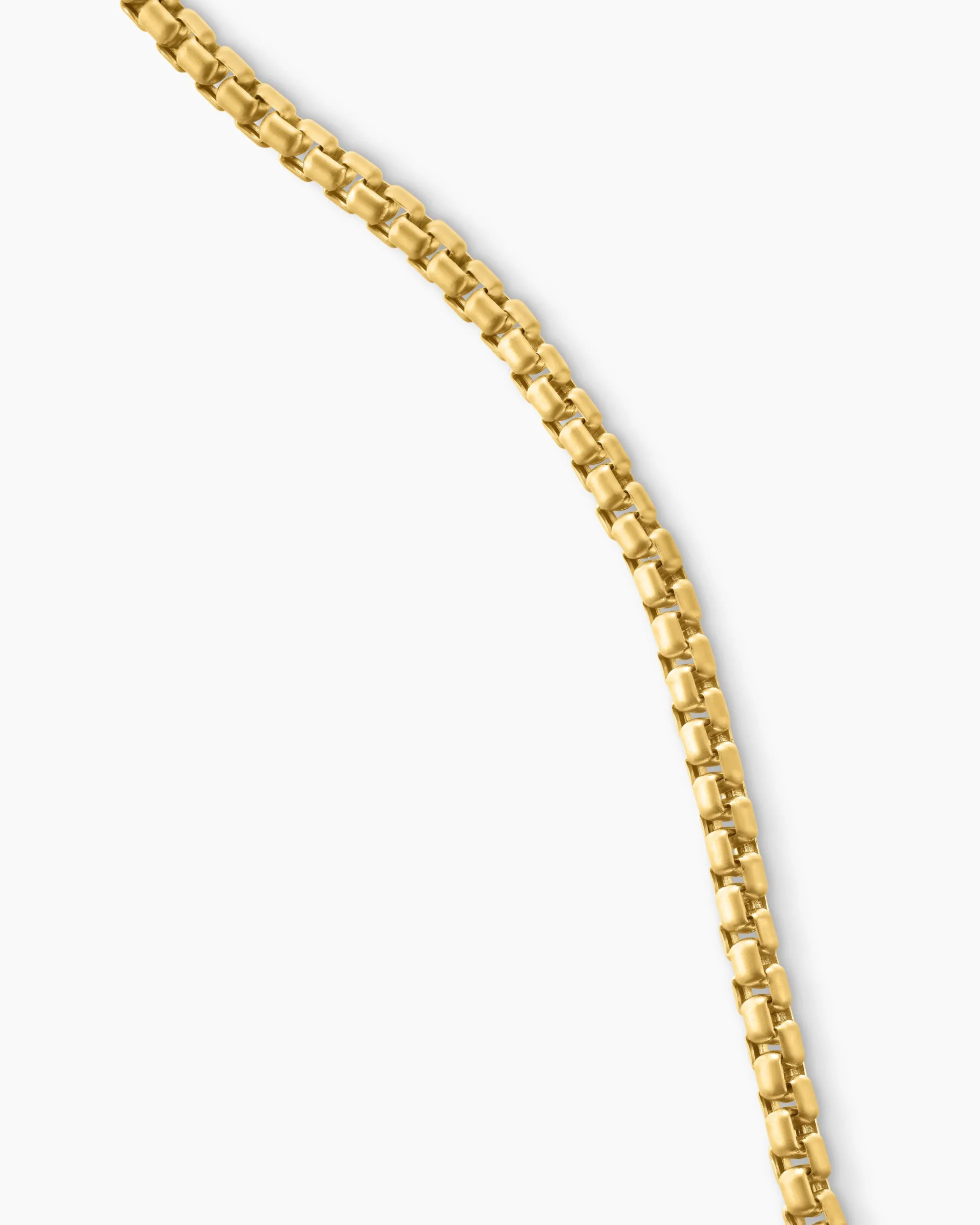 Box Chain Necklace Brushed 18K Yellow Gold, 2.7mm