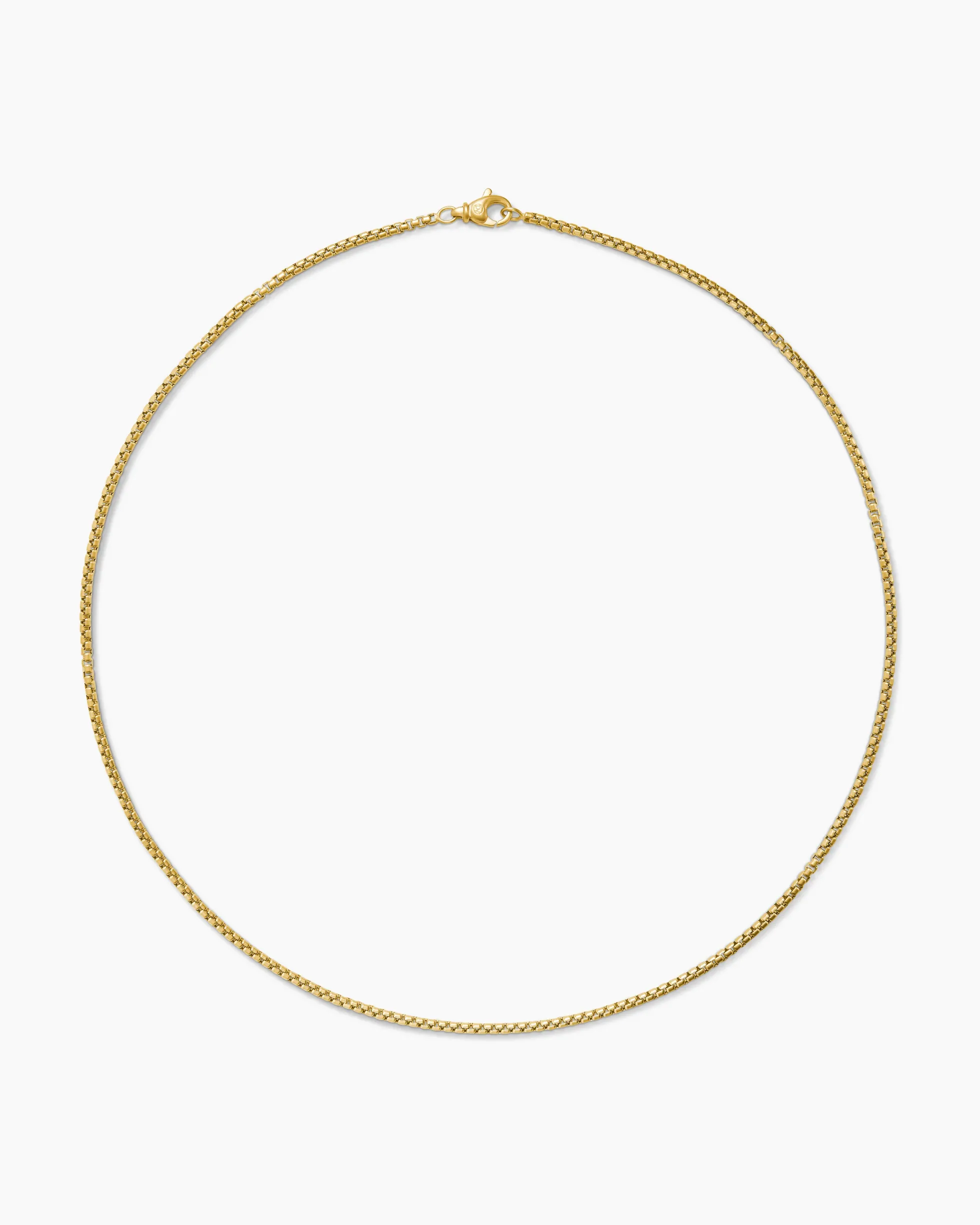 Box Chain Necklace Brushed 18K Yellow Gold, 2.7mm