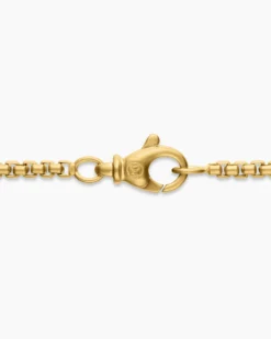 Box Chain Necklace Brushed 18K Yellow Gold, 2.7mm
