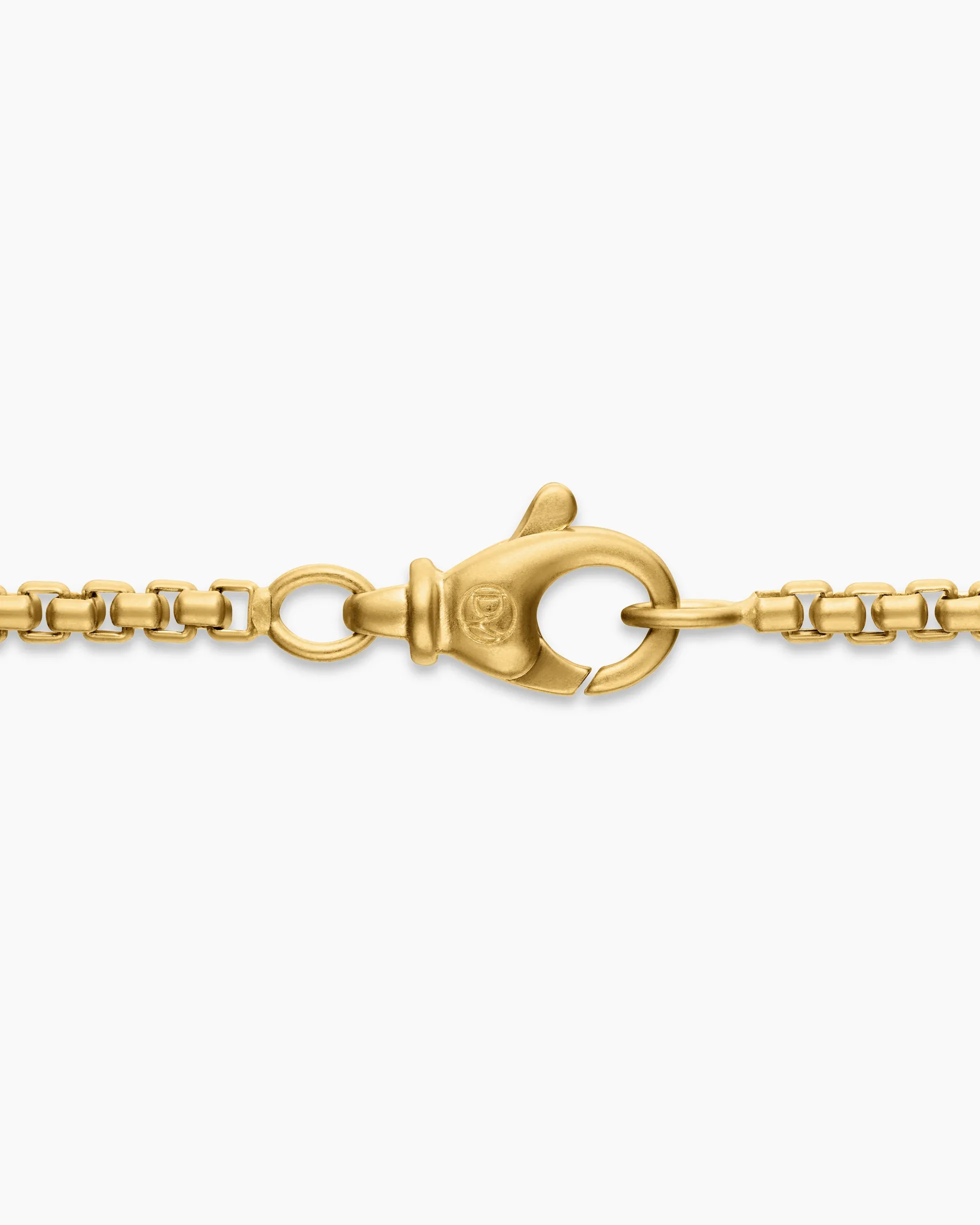 Box Chain Necklace Brushed 18K Yellow Gold, 2.7mm