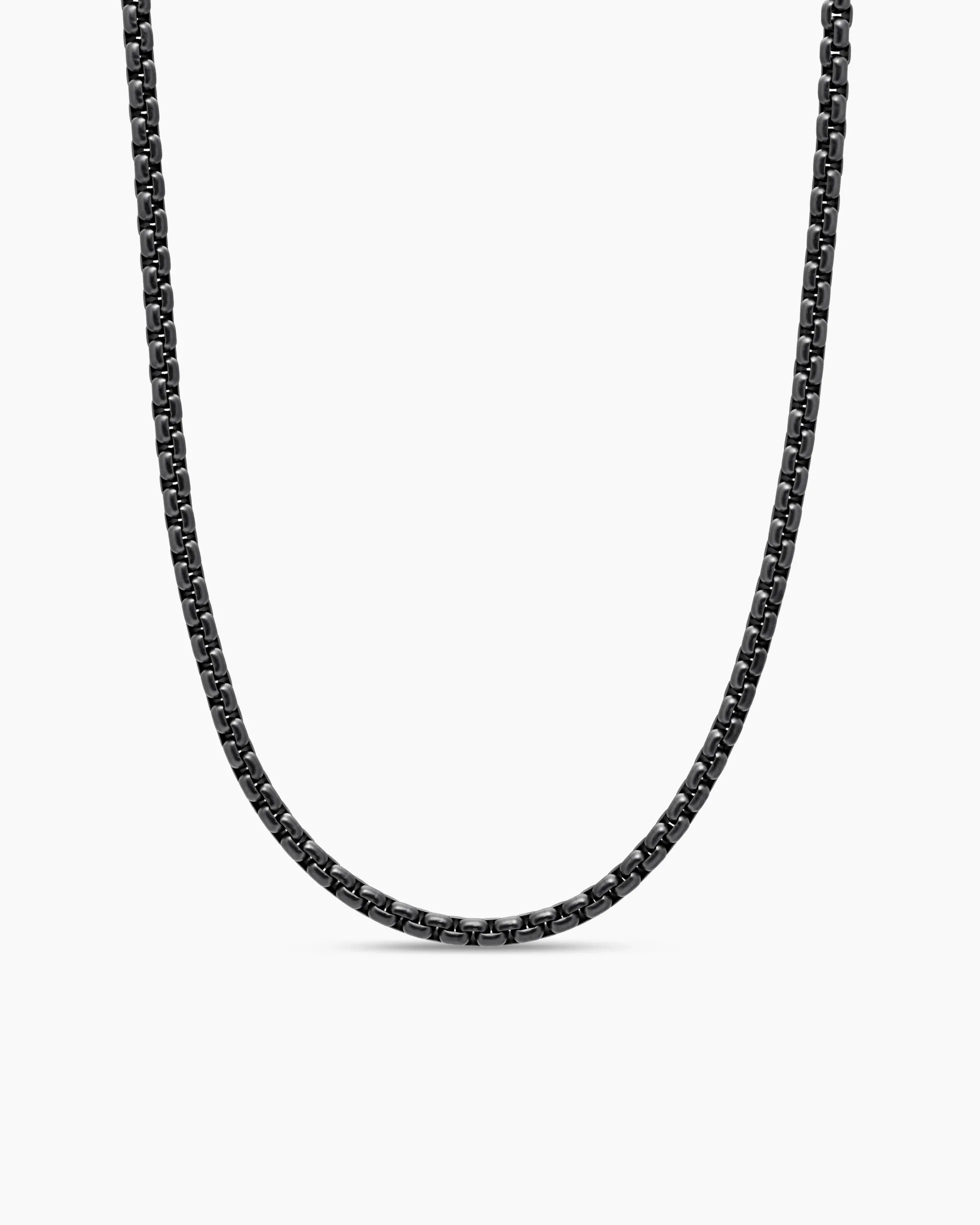 Box Chain Necklace Darkened Stainless Steel, 4mm