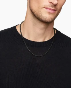Box Chain Necklace Darkened Stainless Steel, 4mm