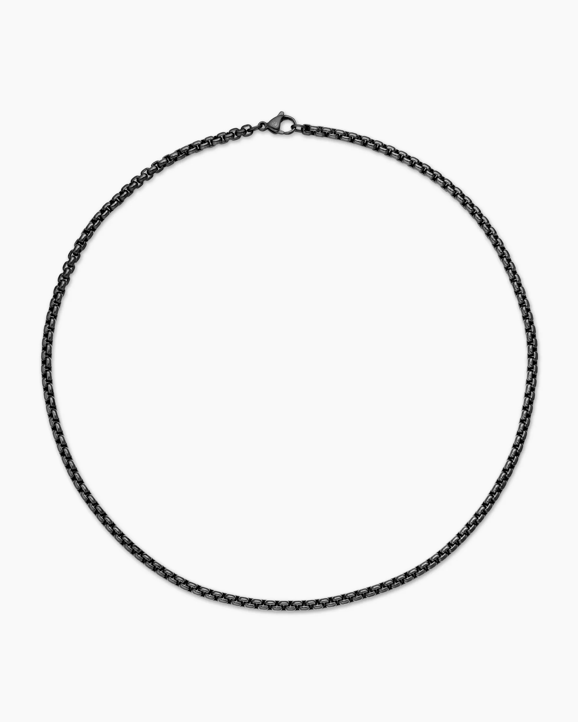 Box Chain Necklace Darkened Stainless Steel, 4mm