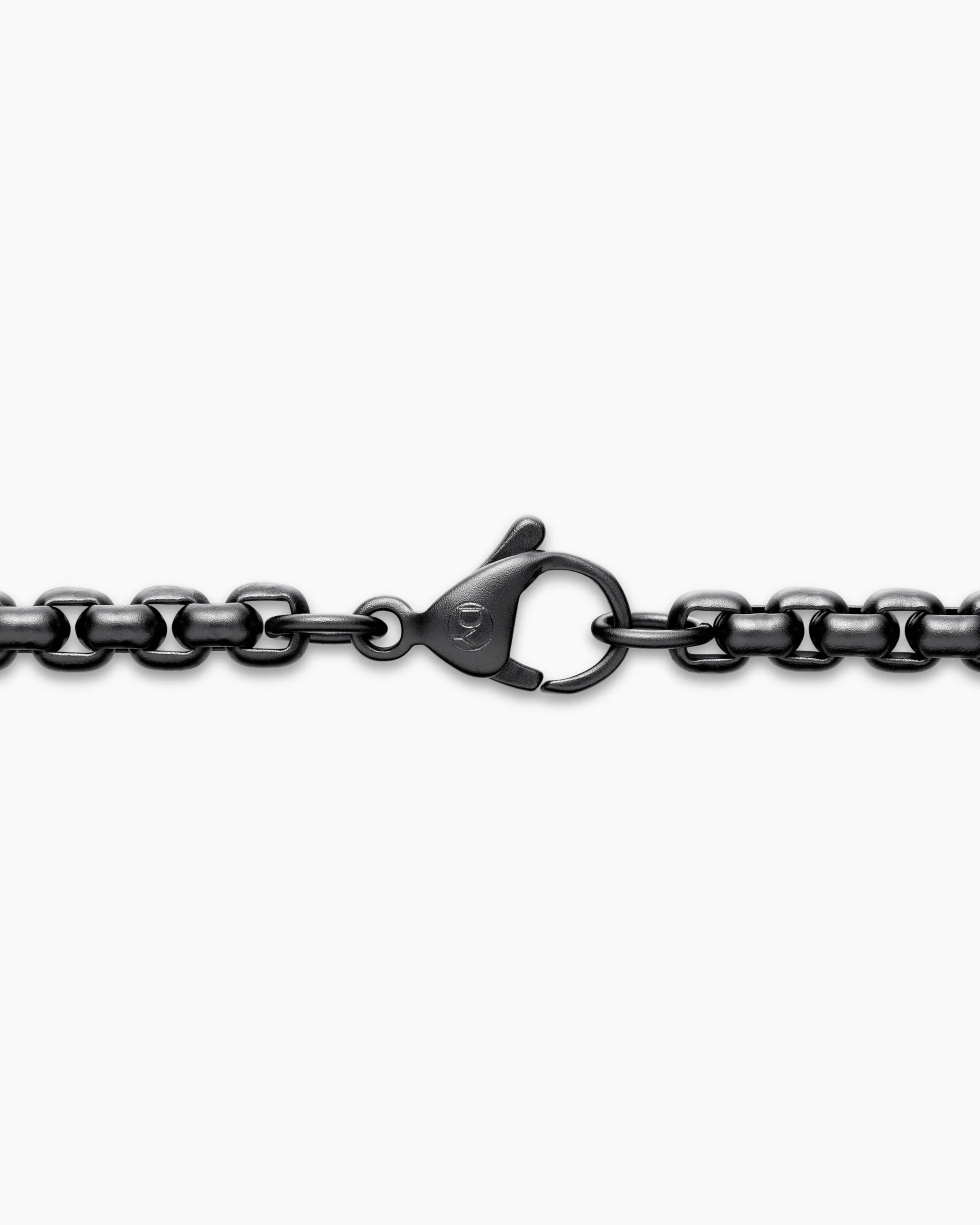 Box Chain Necklace Darkened Stainless Steel, 4mm