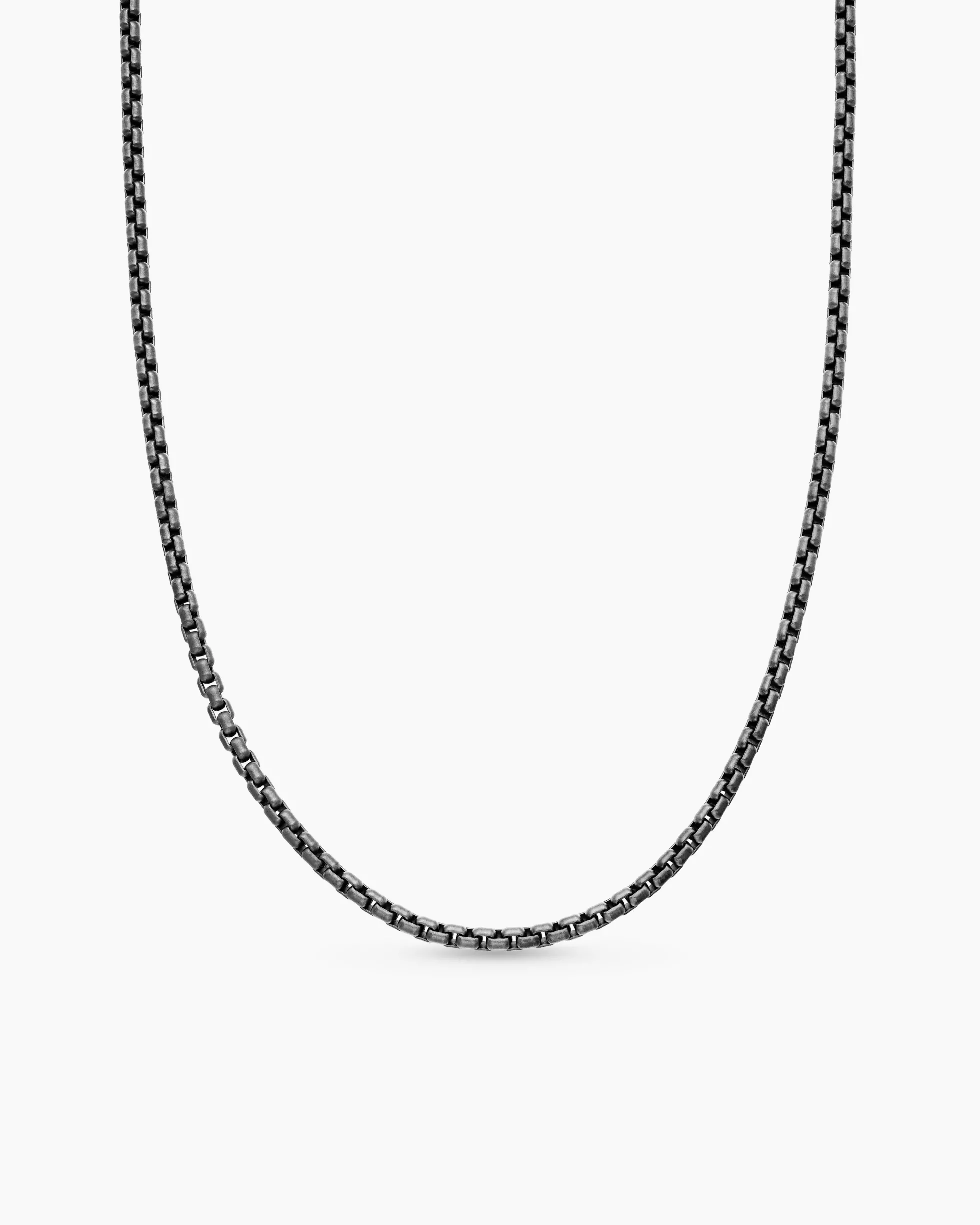 Box Chain Necklace Darkened Sterling Silver, 2.7mm