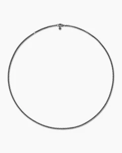 Box Chain Necklace Darkened Sterling Silver, 2.7mm