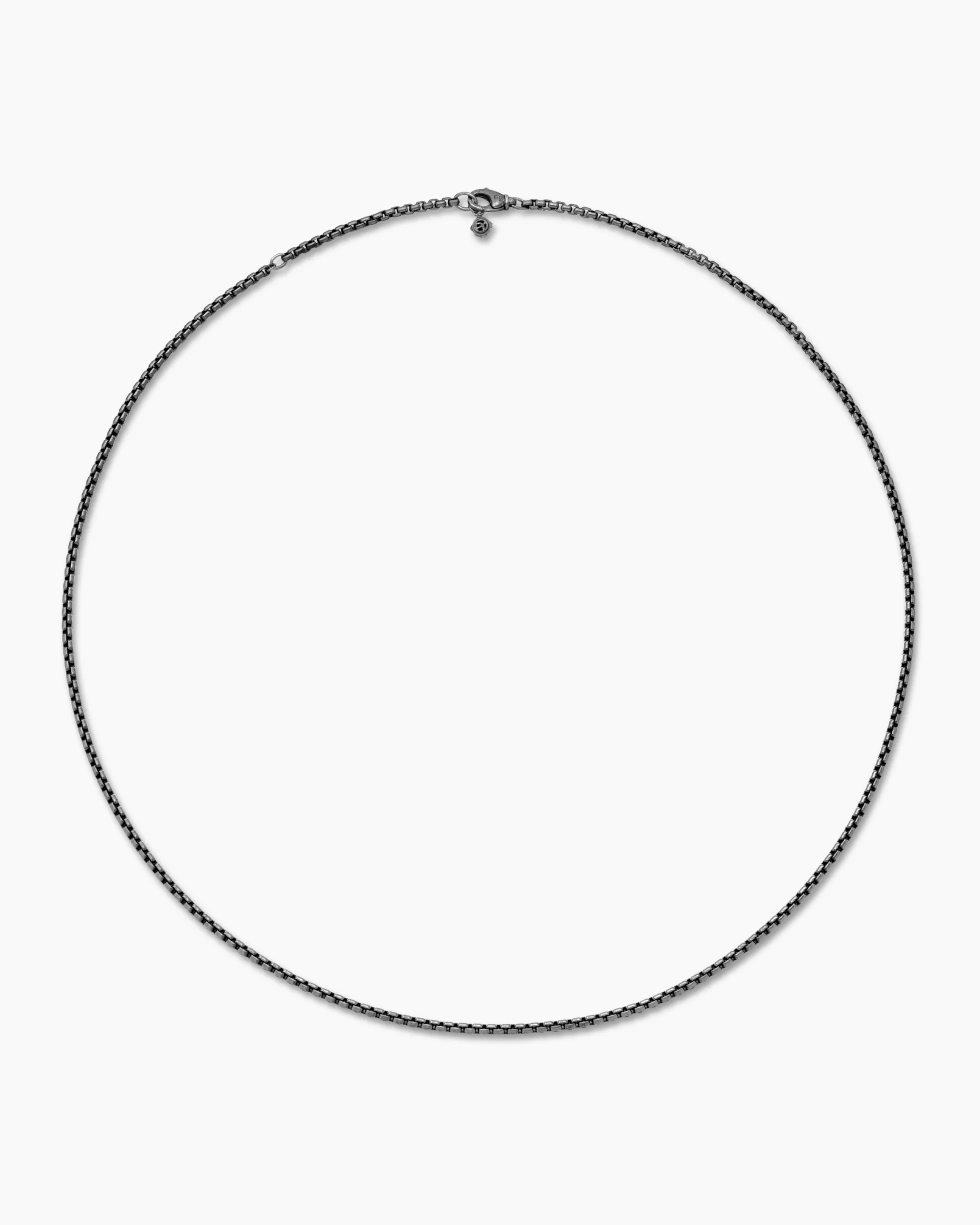 Box Chain Necklace Darkened Sterling Silver, 2.7mm