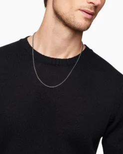 Box Chain Necklace Grey Titanium, 2.7mm