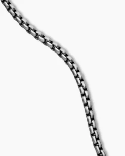 Box Chain Necklace Grey Titanium, 3.6mm