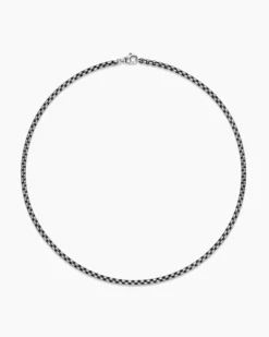 Box Chain Necklace Grey Titanium, 3.6mm