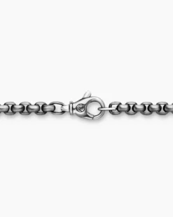 Box Chain Necklace Grey Titanium, 3.6mm