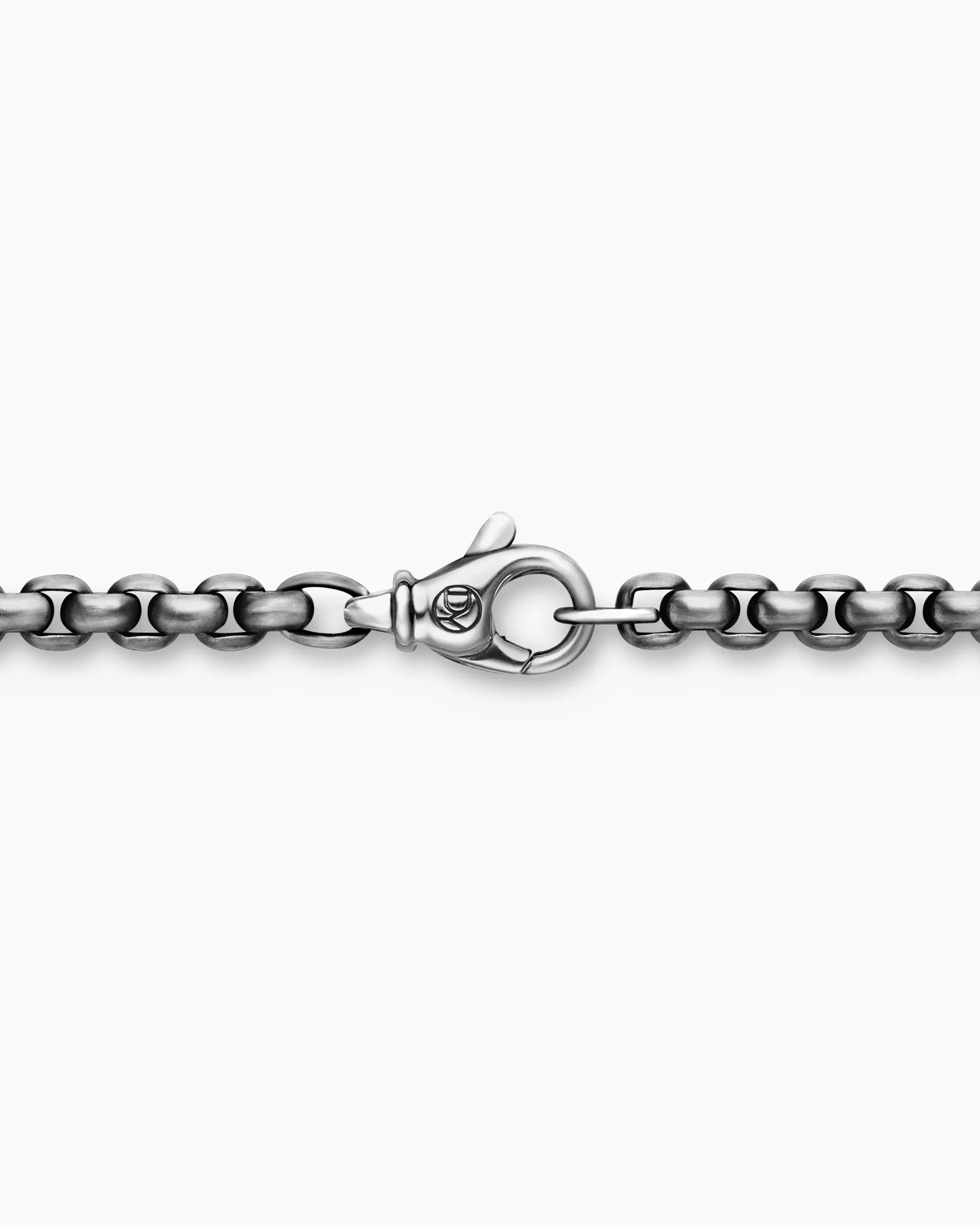 Box Chain Necklace Grey Titanium, 3.6mm
