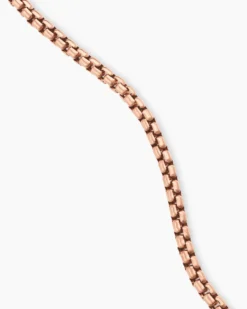 Box Chain Necklace 18K Rose Gold, 2.7mm