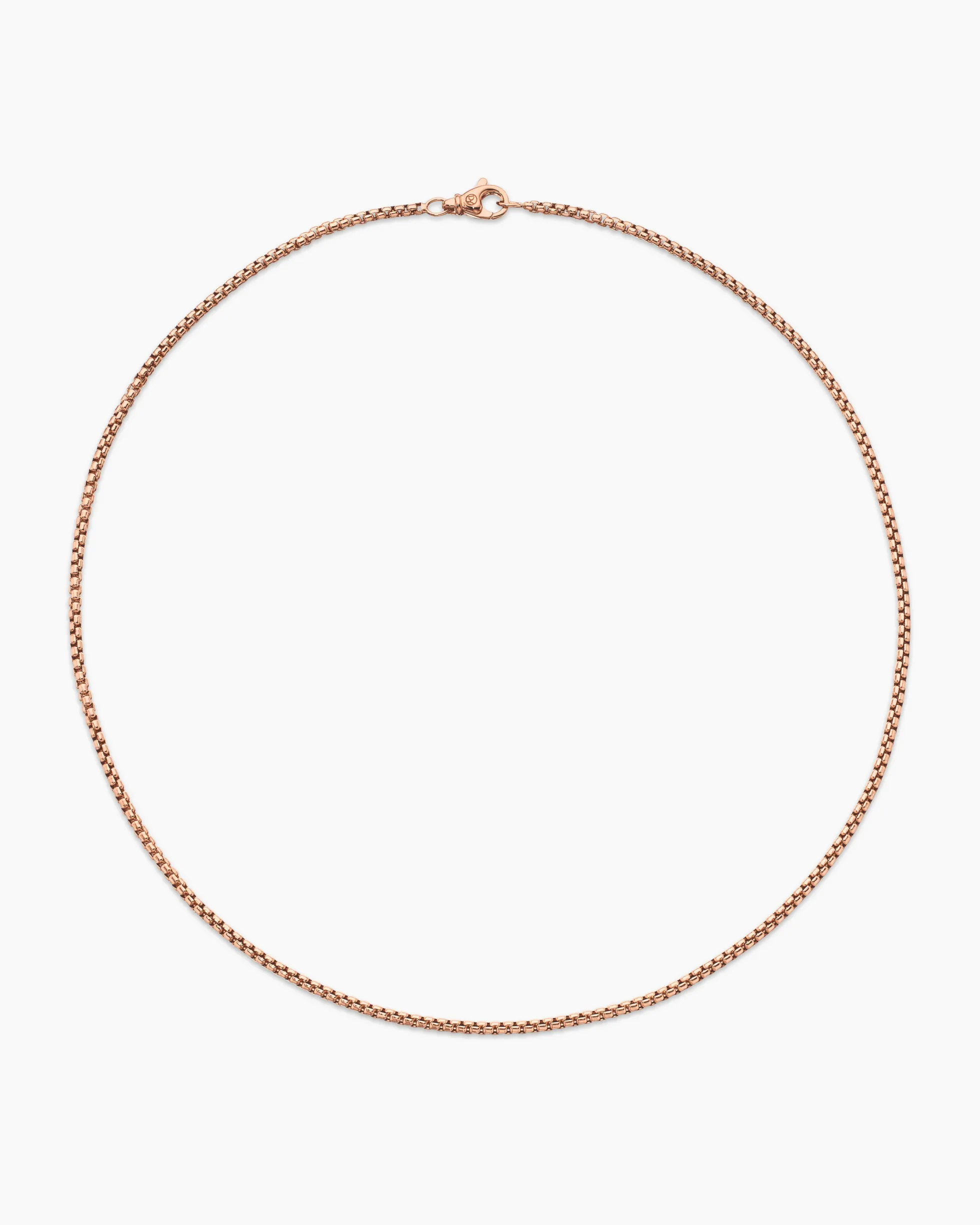Box Chain Necklace 18K Rose Gold, 2.7mm