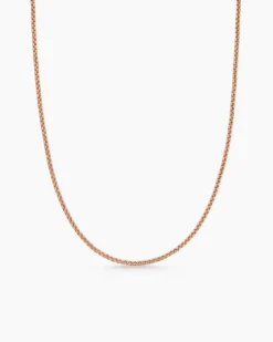 Box Chain Necklace 18K Rose Gold, 1.7mm