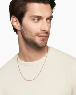 Box Chain Necklace 18K Rose Gold, 1.7mm