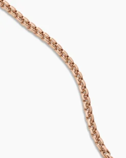 Box Chain Necklace 18K Rose Gold, 1.7mm