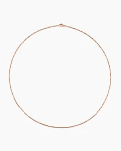 Box Chain Necklace 18K Rose Gold, 1.7mm