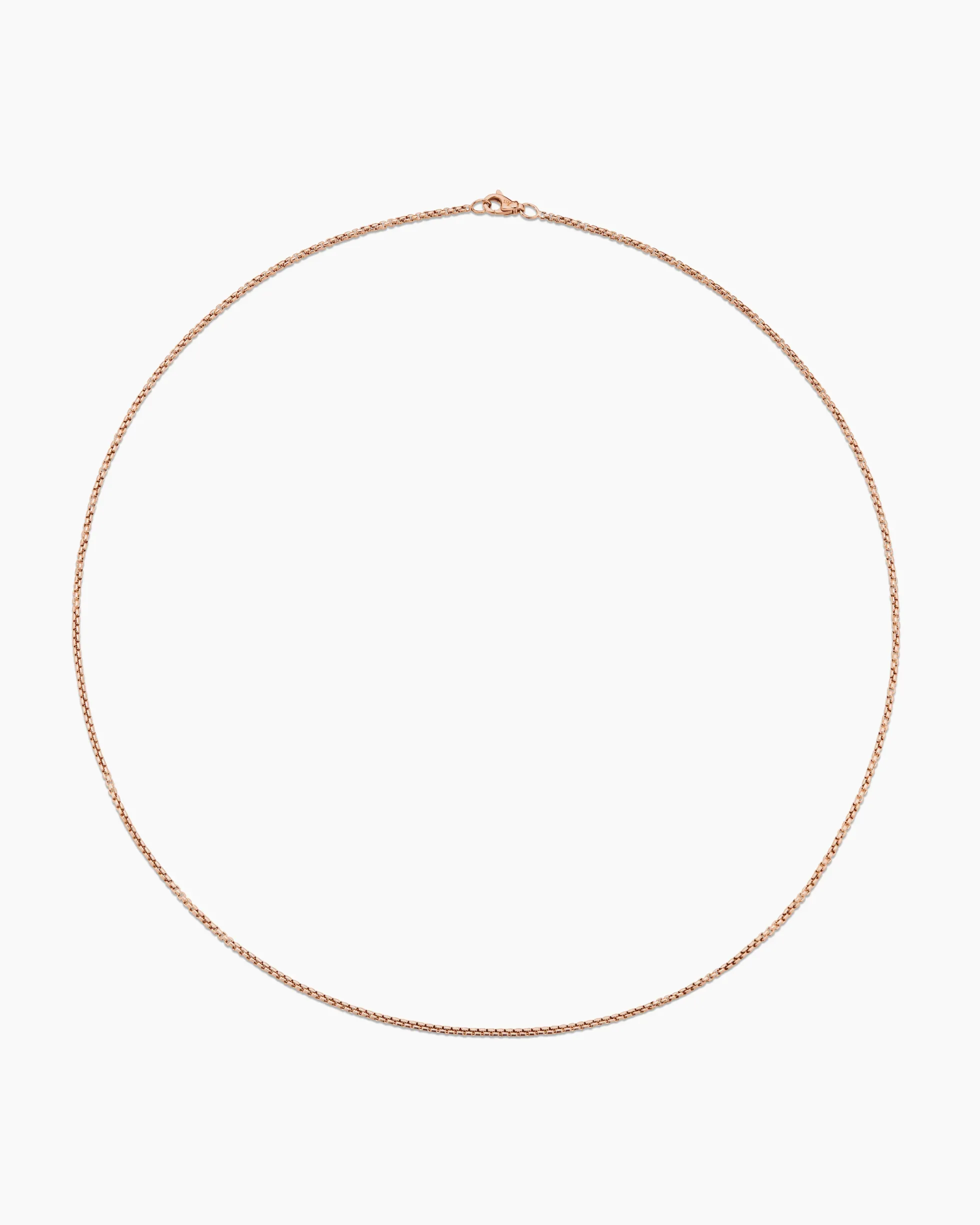 Box Chain Necklace 18K Rose Gold, 1.7mm