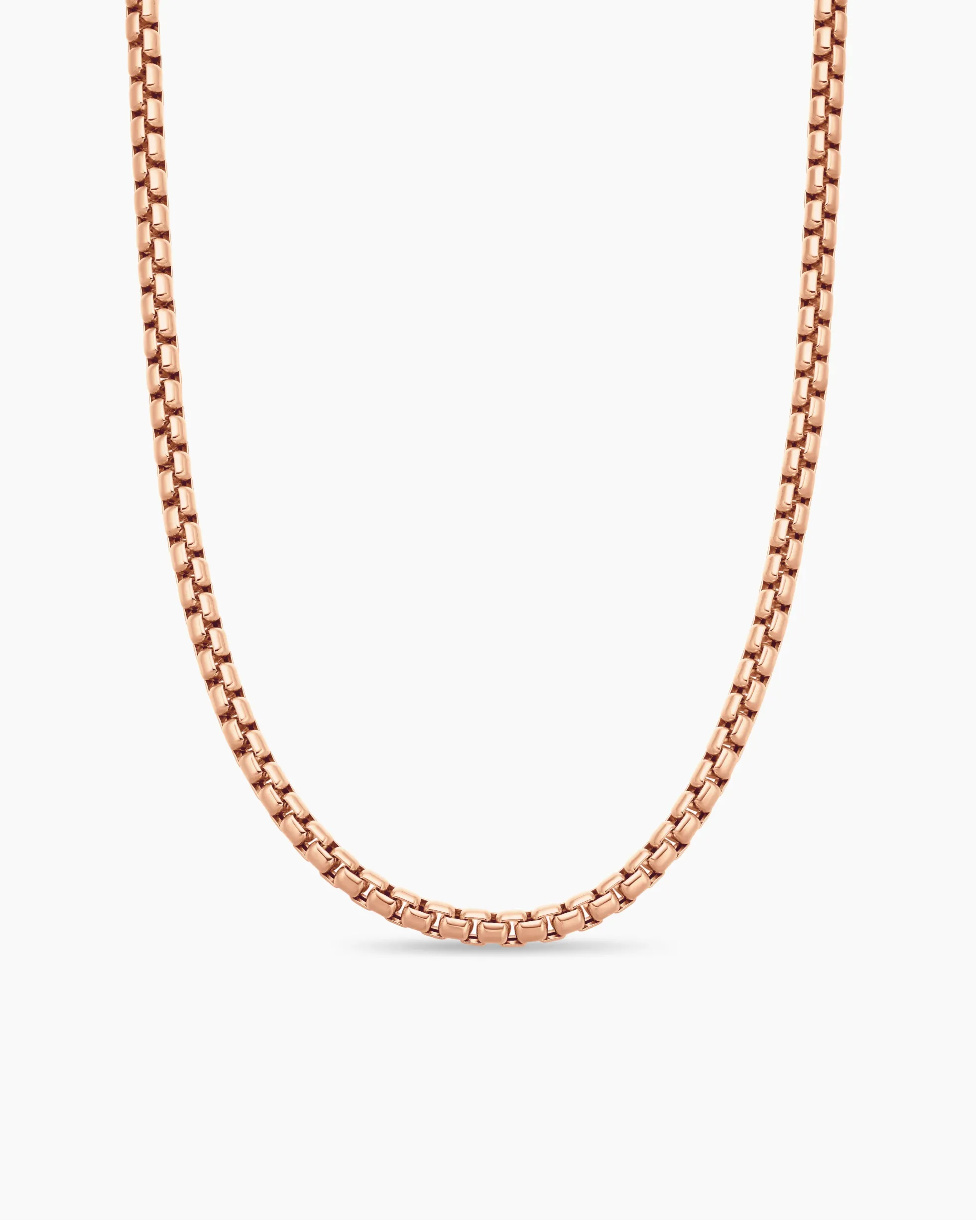 Box Chain Necklace 18K Rose Gold, 5mm