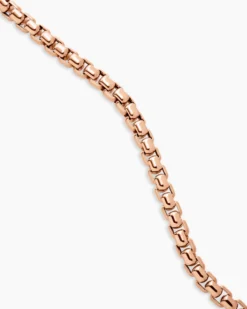 Box Chain Necklace 18K Rose Gold, 5mm