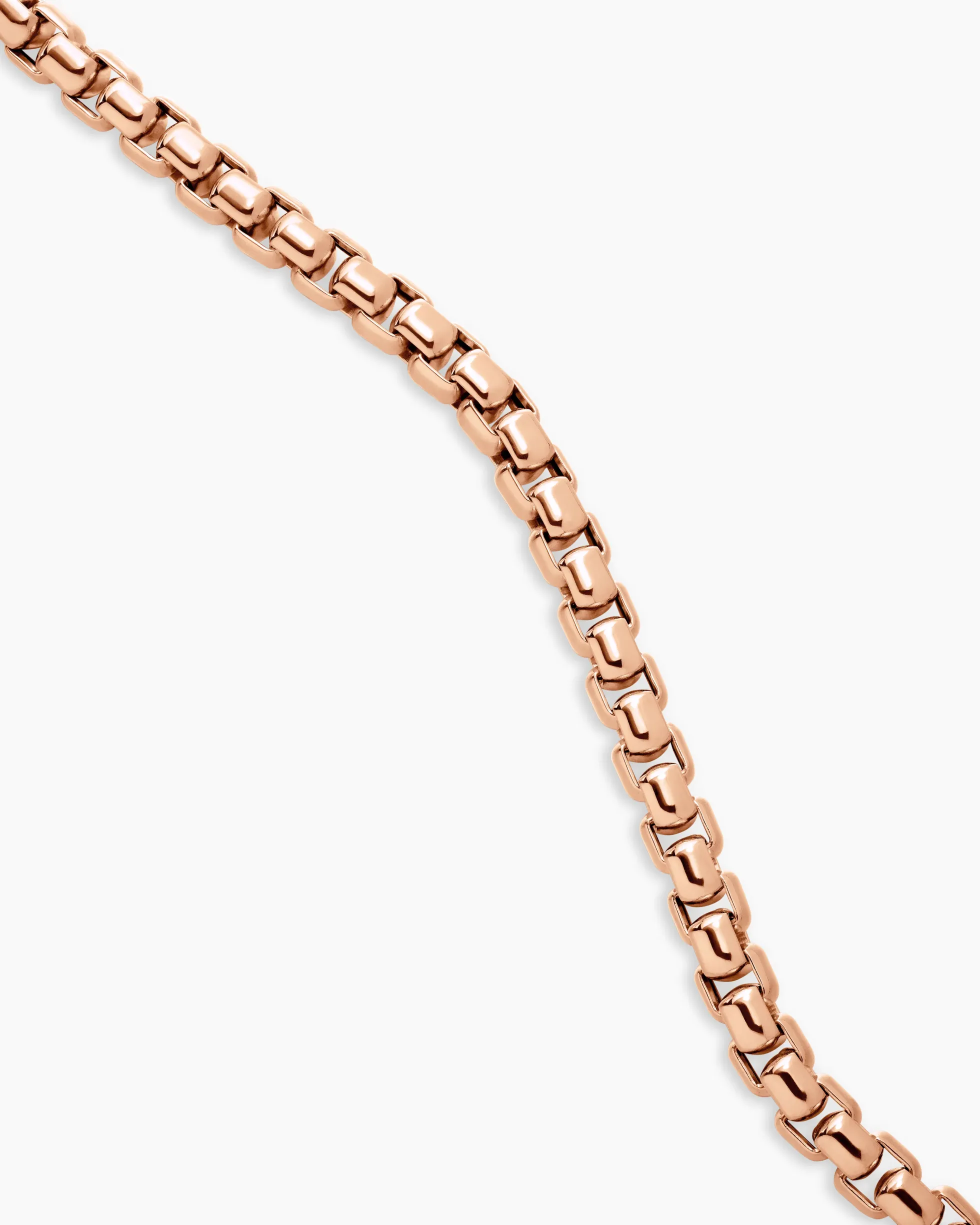 Box Chain Necklace 18K Rose Gold, 5mm