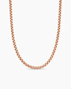 Box Chain Necklace 18K Rose Gold, 5mm