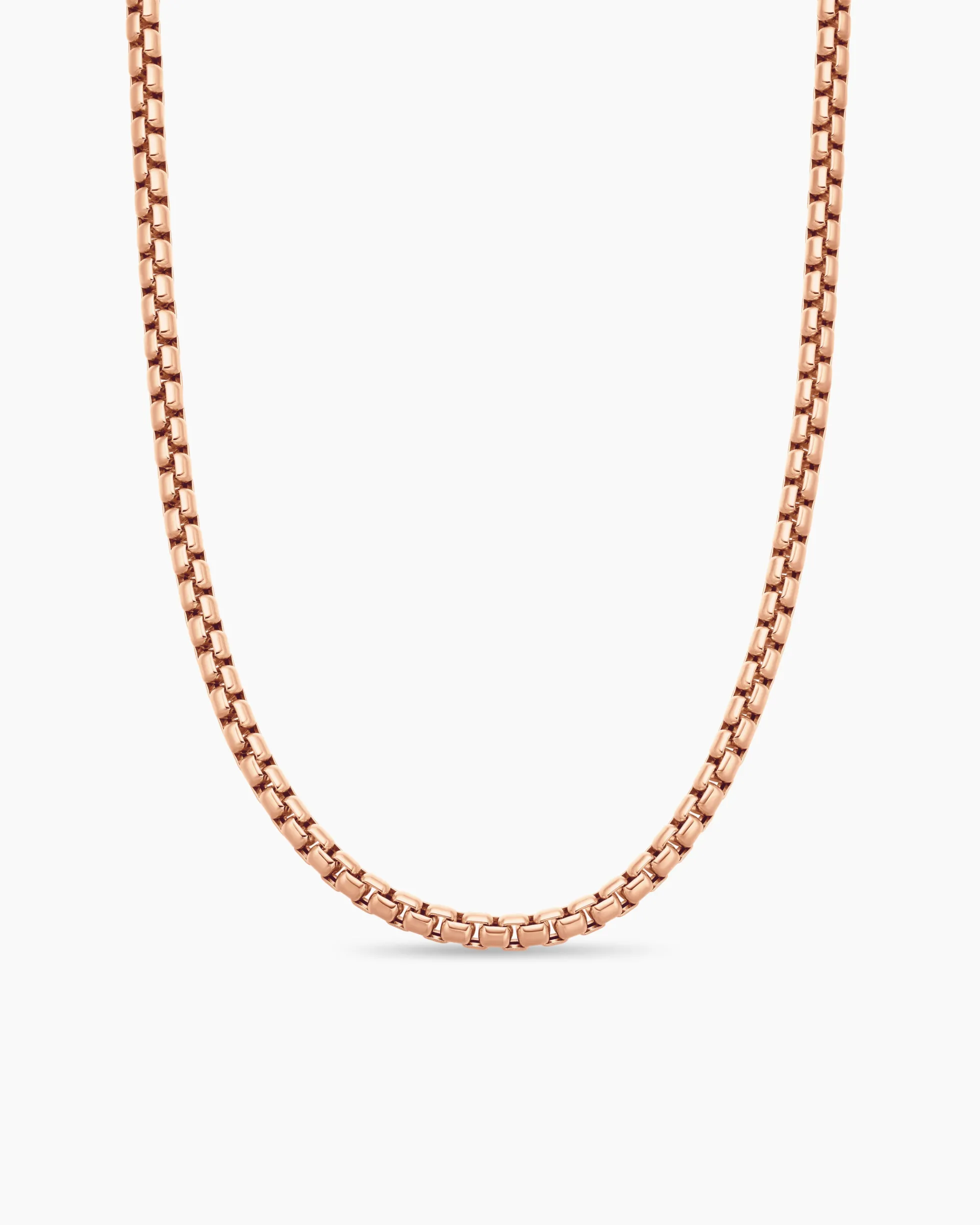 Box Chain Necklace 18K Rose Gold, 5mm